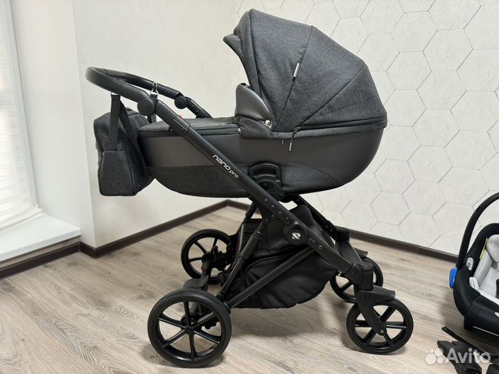 Коляска 3 в 1 riko nano PRO carbon (графит)