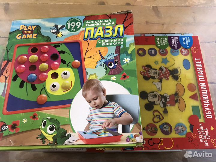 Коробка с развивающими играми и пазлами