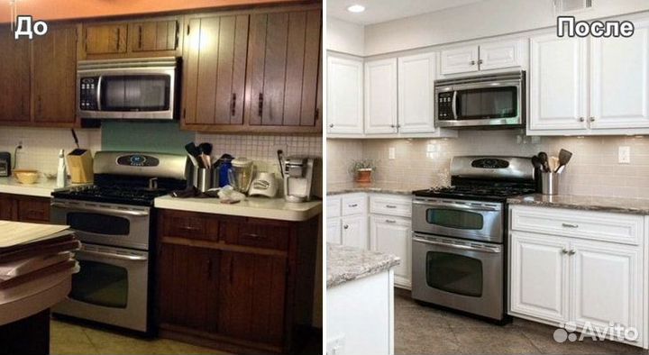 Замена фасадов столешницы кухни