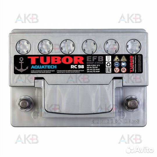 Аккумулятор автомобильный tubor aquatech 60Ah 600A обр. пол. (242x175x190) 6ст-60.0 VL