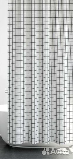 Штора для ванной с кольцами хром. (новая)