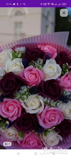 Продажа букетов из мыльных цветов