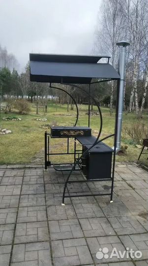 Мангал с печью под казан