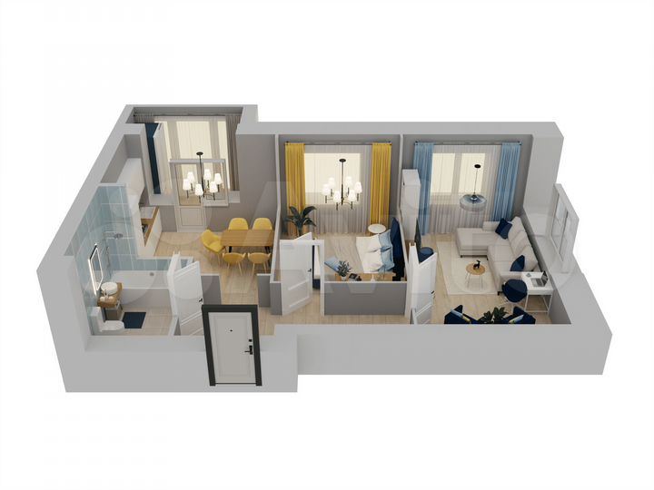 2-к. квартира, 53,3 м², 9/10 эт.