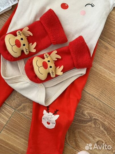 Новогодний костюм олененка для девочки 68-74см