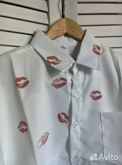 Рубашка Maison Margiela Kiss white & red