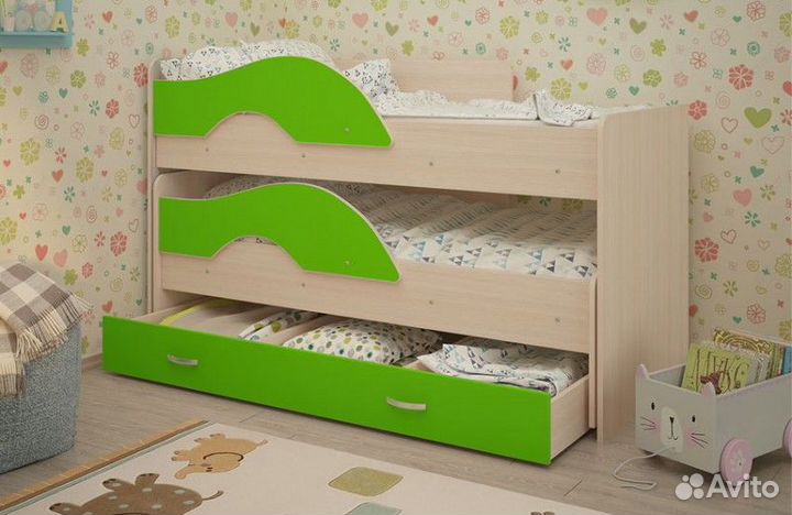 Детская кровать с выдвижным местом