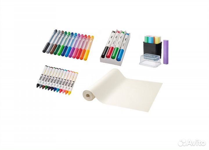 Икеа Мола фломастеры, мелки, карандаши, бумага