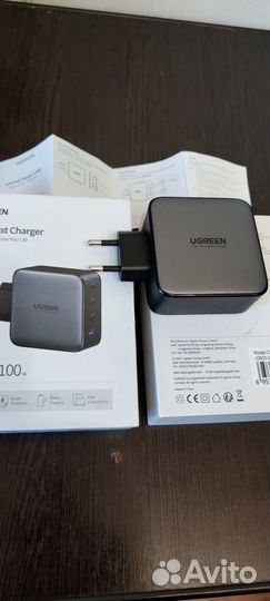 Зарядное устройство ugreen Type-C,Type-A 100Вт,GaN