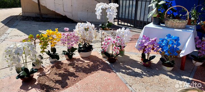 Композиции из искусственных цветов, орхидеи