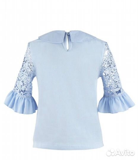 Блуза голубая школьная 140-152