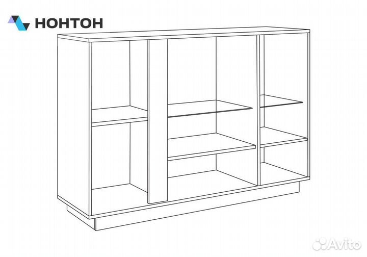 Комод Арчи дуб крафт золотой / камень темный