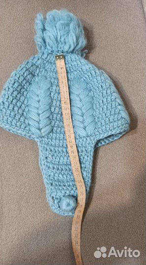 Шапка натур вязаная