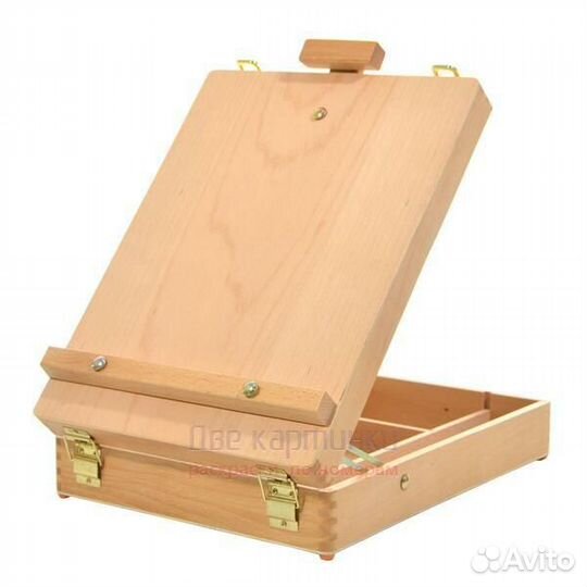 Коробка 6 шт.: Мольберт Две картинки этюдный ящик