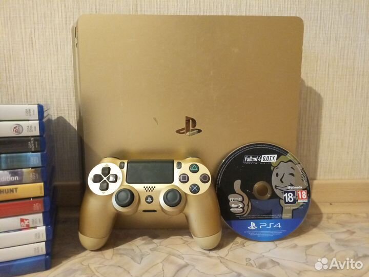 Sony playstation 4 slim золотая + игра
