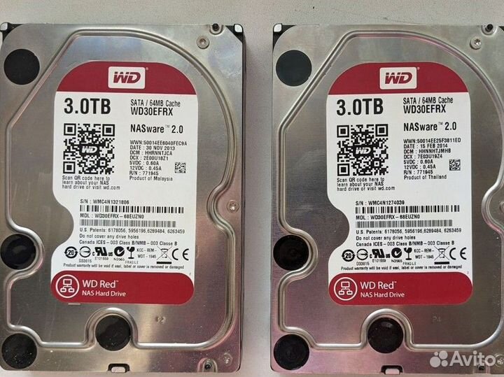 Жесткие диска WD Red 3TB и Seagate 1TB