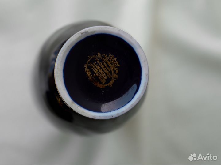 Ваза Limoges кобальт фарфор