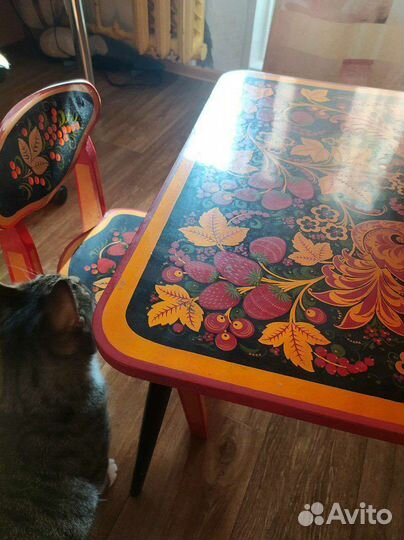 Стул и стол хохлома детские