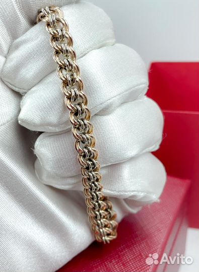 Браслет шикарный 22,99 грамм золото 585 якорное 21