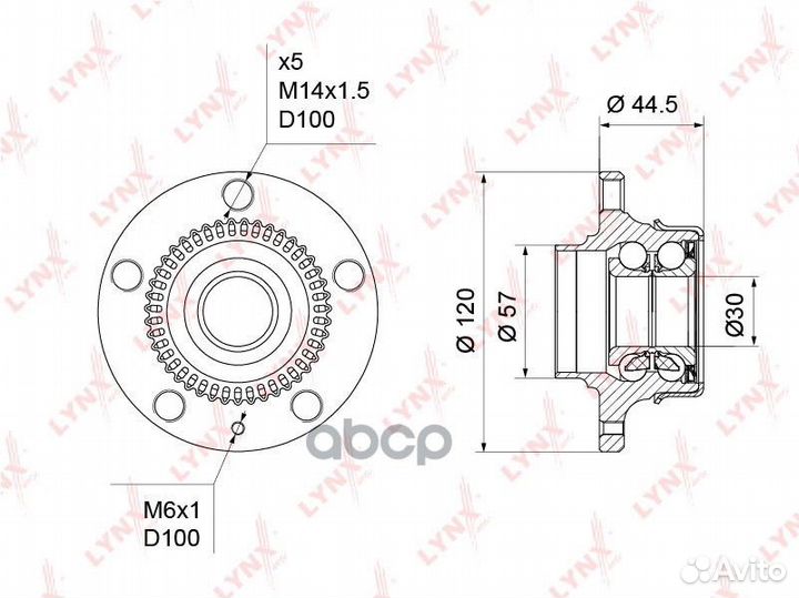 Ступица задняя в сборе с ABS WH-1219 audi A3 1