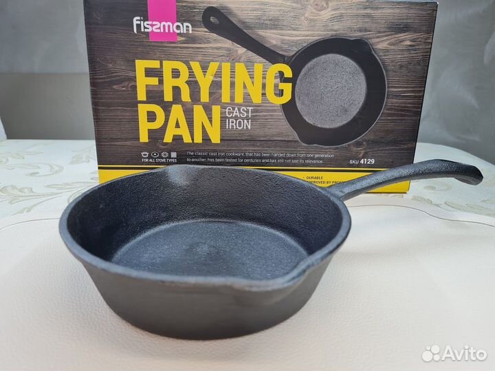 Сковорода чугунная со сливом Fissman 16 см