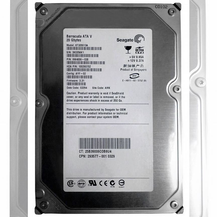 [ST320013A] Жесткий Диск Seagate 20gb Ide 3.5" St320013a