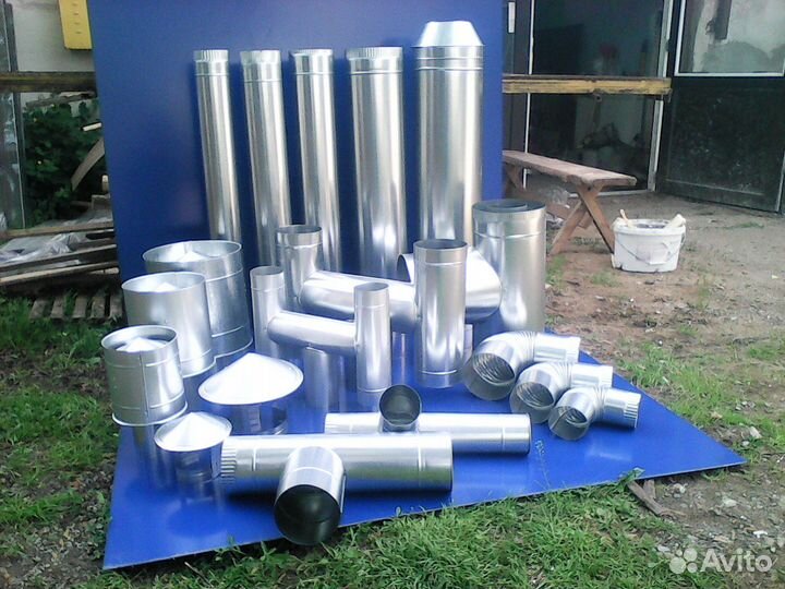 Дымоходы трубы оцинкованная сталь 120-160 d