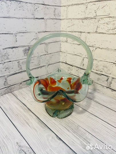 Конфетница богемское стекло