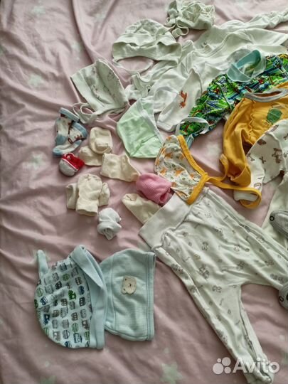 Вещи детские пакетом 56-62 всего 58 вещей