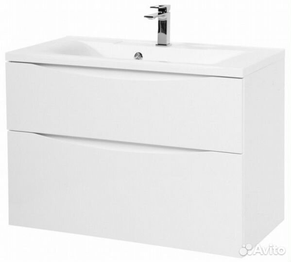 Тумба с раковиной BelBagno Marino-H60 90-BB900/450-LV-MR-PR Bianco Lucido