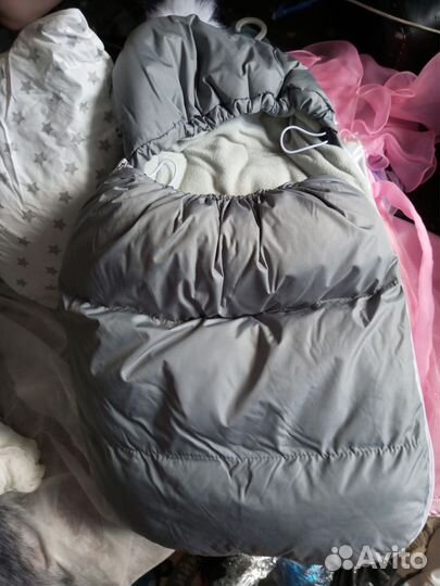 Зимний конверт в коляску до 3 мес