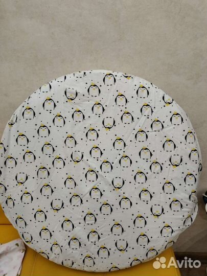 Матрас круглый 75х75, наматрасник, простыни