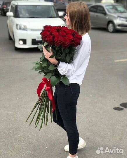 Розы Эквадор Метровые 100 см доставка Москва