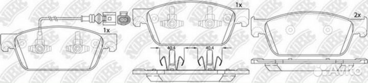 Nibk PN33001W Колодки тормозные передние (с датчиком)