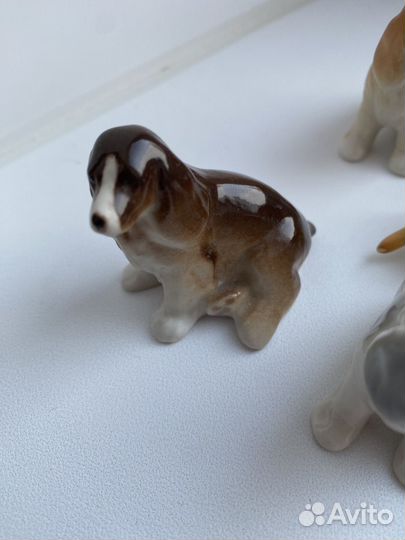 Фарфоровые статуэтки собак спаниель лфз