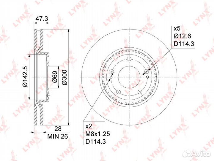 Диск тормозной передний hyundai i40/iX35/Sonata