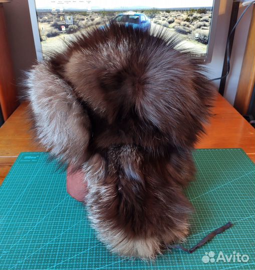 Шапка зимняя из меха чернобурки (58-60 размер)