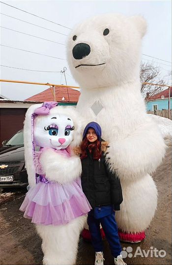 Белый медведь,Панда, Ростовые куклы,Аниматоры
