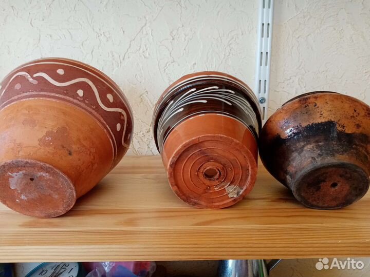 Советское глиняное кашпо