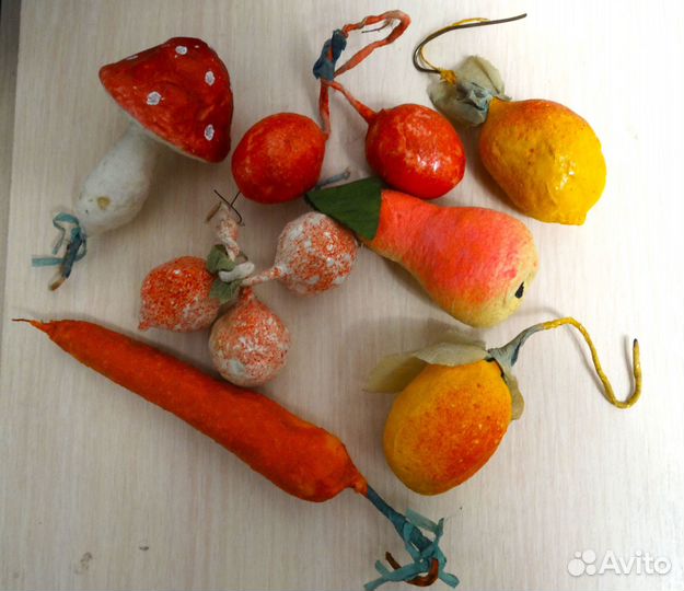 Старинная елочная игрушка - Снегирь и другие