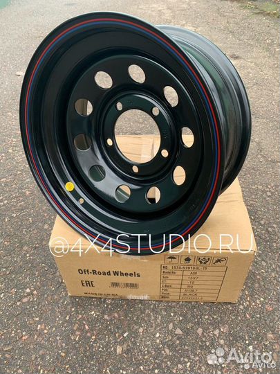 Чёрный усиленный стальной диск УАЗ нива 15х7 ет-15