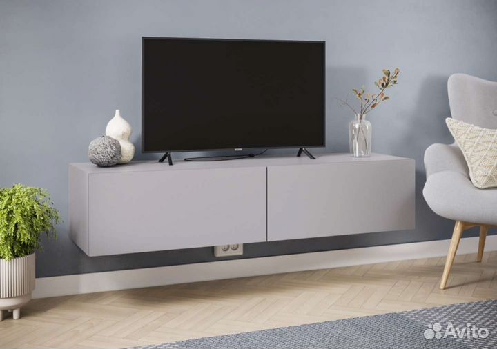 Подвесная тумба под тв Айден 1400 мм, 2а цвета