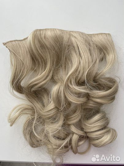 Волосы на заколках, локоны блонд новые