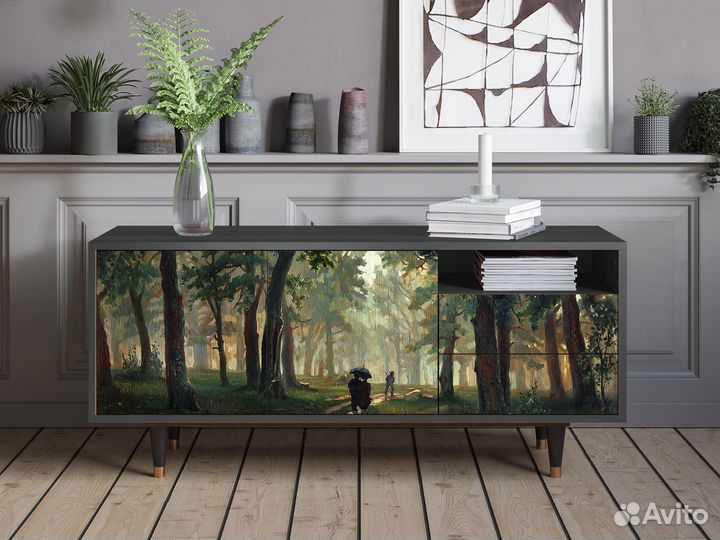 Тв-тумба T7 - Антрацит - Rain in the Oak Forest