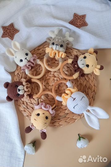 Вязаные погремушки ручной работы