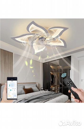 Люстра светодиодная потолочная с вентилятором