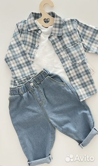 Рубашка в клетку детская