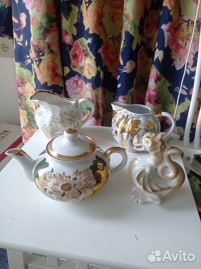 Советская посуда в золотых тонах СССР фарфор