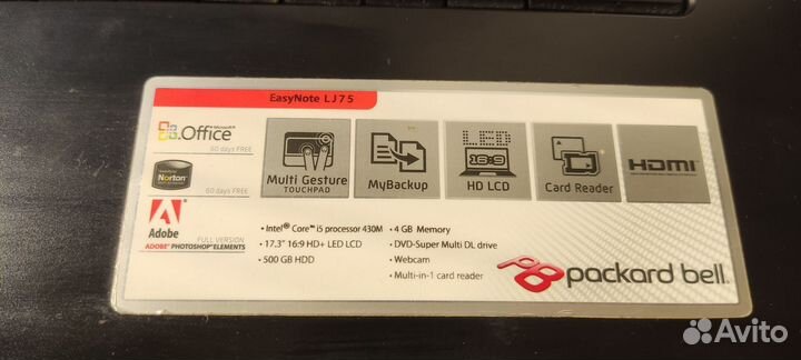 Ноутбук HP EasyNote LJ75