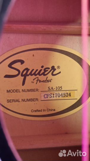 Акустическая гитара fender squier sa-105